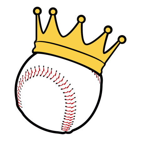 Isolated baseball ball with a crown, vector illustrationのイラスト素材