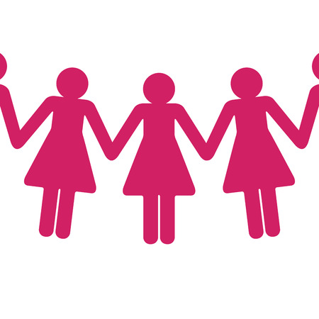 Group of pink women icon, Breast cancer campaign, Vector illustrationのイラスト素材