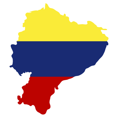 Isolated map of ecuador with flag, vector illustrationのイラスト素材