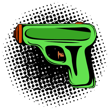 Isolated comic water gun on a white background, vector illustrationのイラスト素材