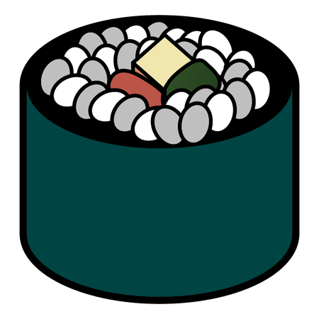 Isolated sushi on a white background, Vector illustrationのイラスト素材