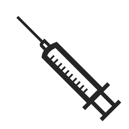 Isolated syringe icon on a white background, vector illustrationのイラスト素材