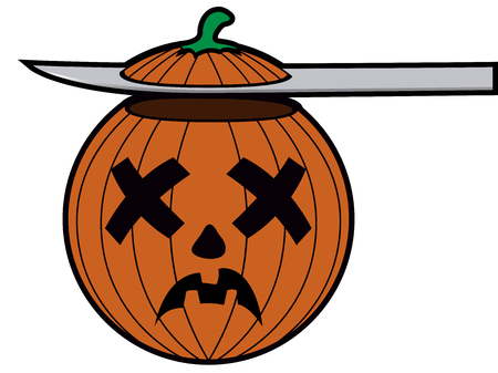 Isolated halloween pumpkin icon on a white background, vector illustrationのイラスト素材