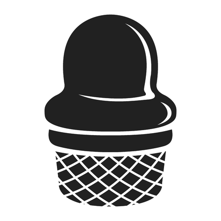 Isolated ice cream icon, Silhouette, Vector illustrationのイラスト素材