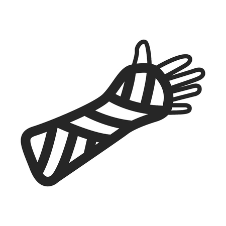 Isolated bandaged arm on a white background, vector illustrationのイラスト素材