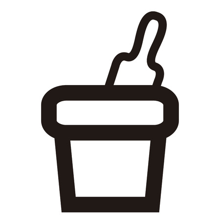 Isolated outline of a sand bucket toy, Vector illustrationのイラスト素材