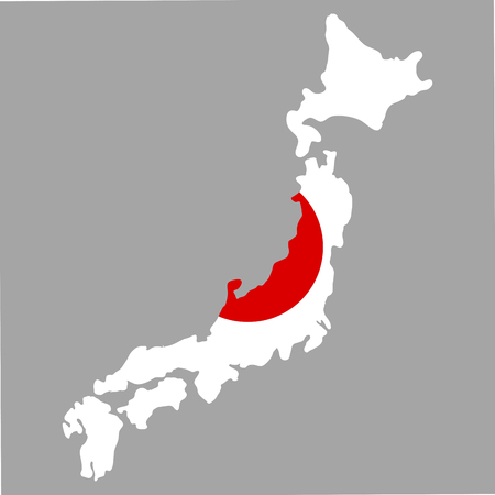 Isolated map of japan with flag, vector illustrationのイラスト素材