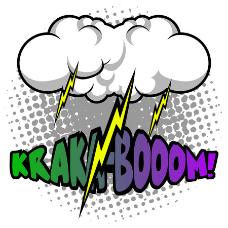 Isolated comic thunder storm on a white background, Vector illustrationのイラスト素材