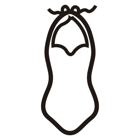 Isolated outline of a women swimsuit, Vector illustrationのイラスト素材