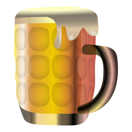 Isolated beer mug icon on a white background, vector illustrationのイラスト素材