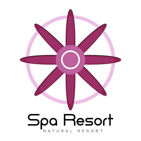 Isolated spa logo with a flower, vector illustrationのイラスト素材