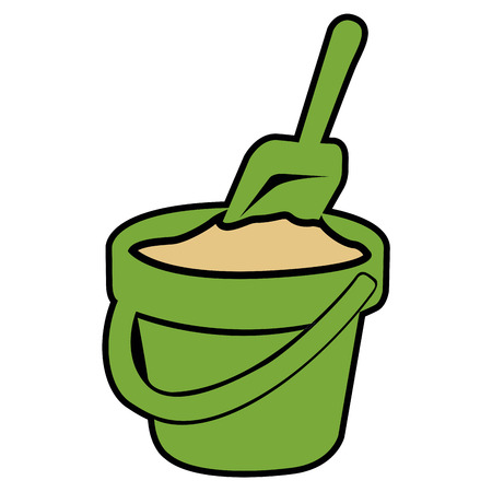 Isolated sand bucket and a shovel, Vector illustrationのイラスト素材