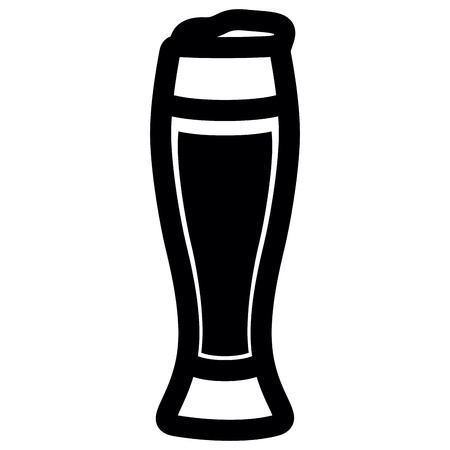 Isolated beer glass silhouette on a white background, vector illustrationのイラスト素材