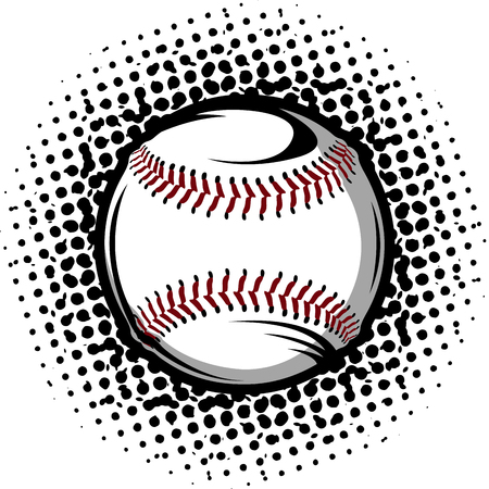 Isolated comic baseball ball on a white background, vector illustrationのイラスト素材