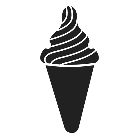 Isolated ice cream icon, Silhouette, Vector illustrationのイラスト素材