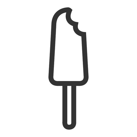 Isolated bitten popsicle icon on a white background, Vector illustrationのイラスト素材