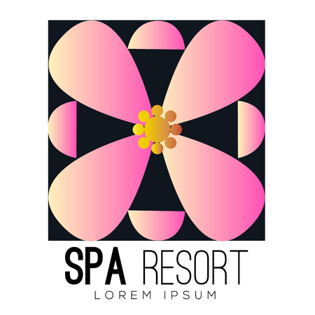 Isolated spa logo with a flower, vector illustrationのイラスト素材