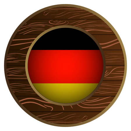 Isolated button with flag of germany on a white background, Vector illustrationのイラスト素材