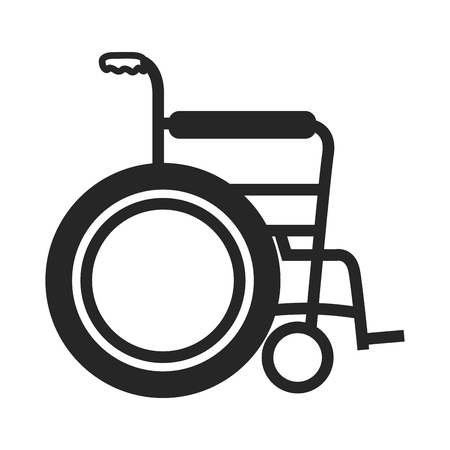 Isolated wheelchair icon on a white background, vector illustrationのイラスト素材