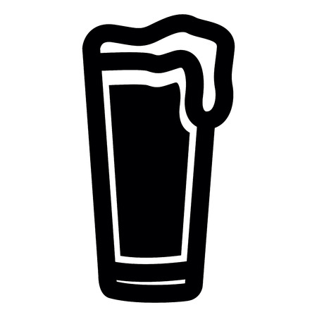 Isolated beer glass silhouette on a white background, vector illustrationのイラスト素材