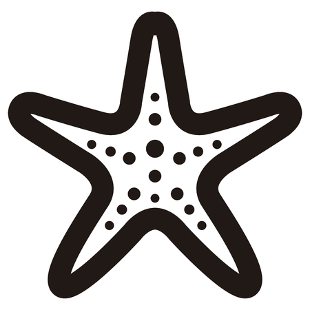 Isolated outline of a seastar, Vector illustrationのイラスト素材
