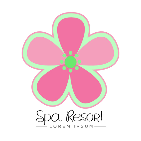 Isolated spa logo with a flower, vector illustrationのイラスト素材