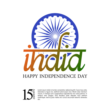 Happy indian independence day graphic design, Vector illustrationのイラスト素材