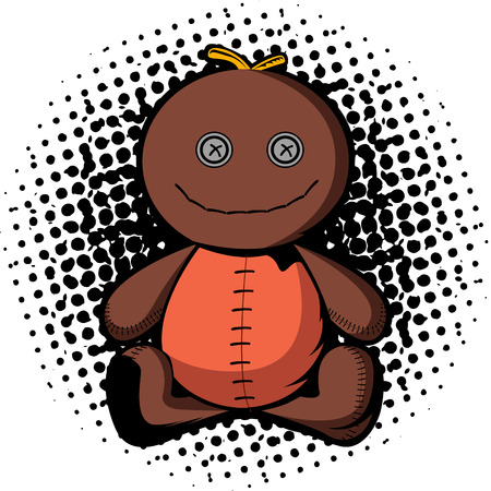 Isolated comic doll on a white background, vector illustrationのイラスト素材