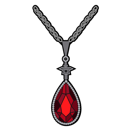 Isolated necklace on a white background, Vector illustrationのイラスト素材