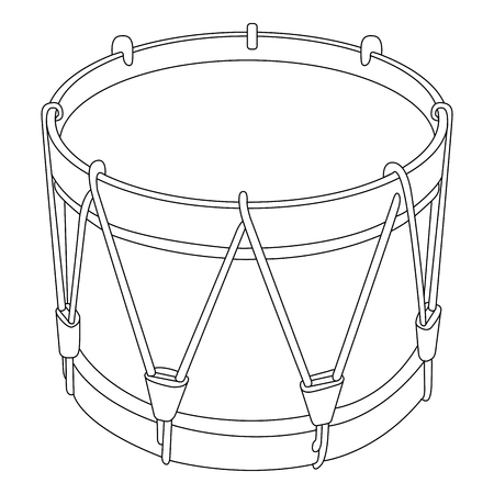 Isolated outline of a drum, Vector illustrationのイラスト素材