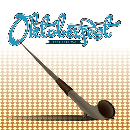 Isolated smoking pipe on a textured background, Oktoberfest Vector illustrationのイラスト素材