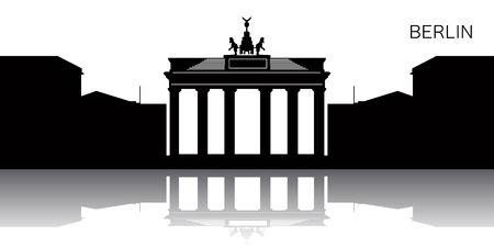 Silhouette of a cityscape of Berlin, Vector illustrationのイラスト素材