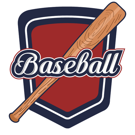 Isolated baseball emblem with a bat, Vector illustrationのイラスト素材