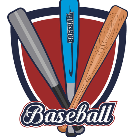 Isolated baseball emblem with a group of bats, Vector illustrationのイラスト素材