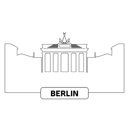 Outline of a cityscape of Berlin, Vector illustrationのイラスト素材