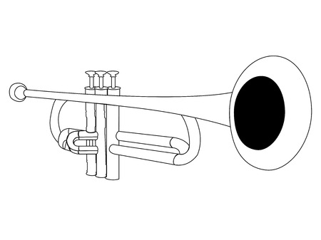 Isolated outline of a trumpet, Vector illustrationのイラスト素材