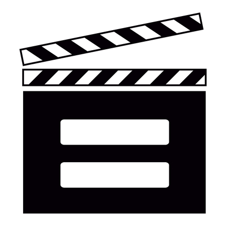 Isolated silhouette of a clapperboard, Vector illustrationのイラスト素材