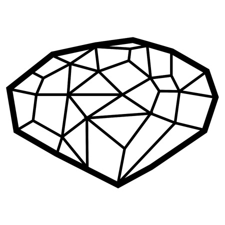 Isolated outline of a gemstone, Vector illustrationのイラスト素材