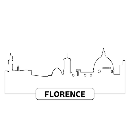 Outline of a cityscape of Florence, Vector illustrationのイラスト素材