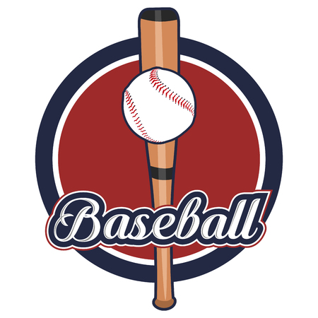 Isolated baseball emblem with a bat and a ball, Vector illustrationのイラスト素材