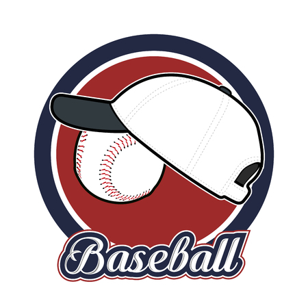 Isolated baseball emblem with a hat, Vector illustrationのイラスト素材