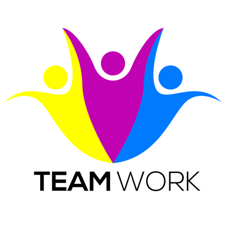 Isolated teamwork logo on a white background, Vector illustrationのイラスト素材