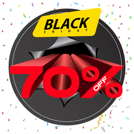 Isolated black friday discount banner, vector illustrationのイラスト素材
