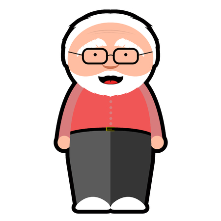 Isolated grandfather icon on a white background, Vector illustrationのイラスト素材