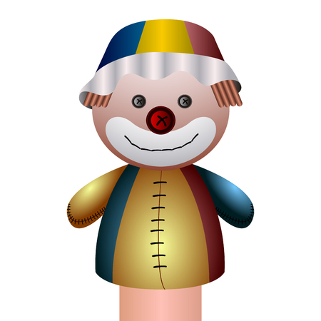 Isolated clown puppet on a white background, Vector illustrationのイラスト素材