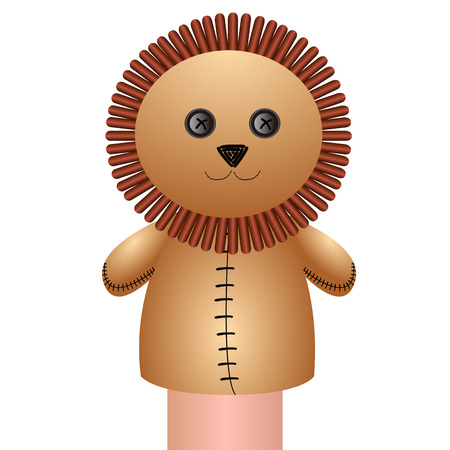 Isolated lion puppet on a white background, Vector illustrationのイラスト素材