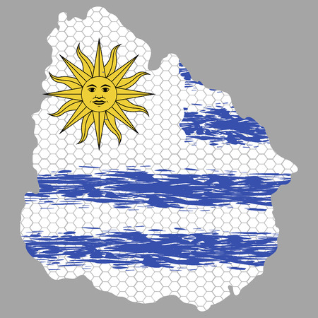 Isolated textured flag of uruguay, vector illustrationのイラスト素材