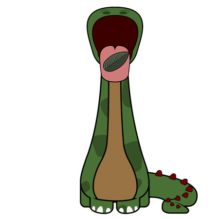 Isolated cute dinosaur on a white background, Vector illustrationのイラスト素材