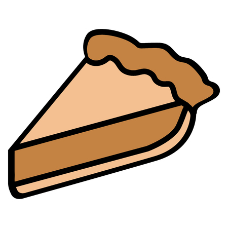 Illustration pour Isolated piece of a traditional pie, Thanksgiving day vector illustration - image libre de droit