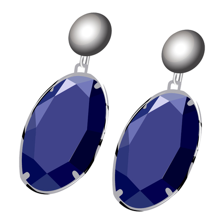 Isolated earrings on a white background, Vector illustrationのイラスト素材